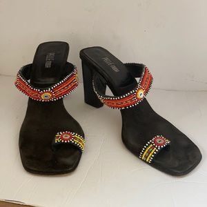 Pelle Moda Boho Beaded heeled shoe